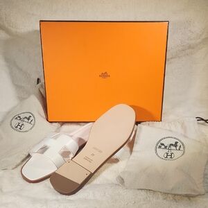 Brand New Hermes White Sandals